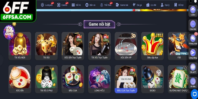 Trang chủ 6FF đem đến cho game thủ một thế giới game đỉnh cao