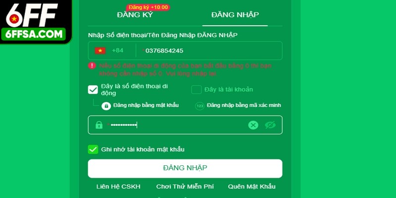 Lý do khiến bạn 6FF đăng nhập nhầm là vào không đúng link