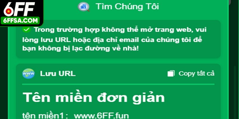Các tìm link vào 6FF chính thức cho người mới 